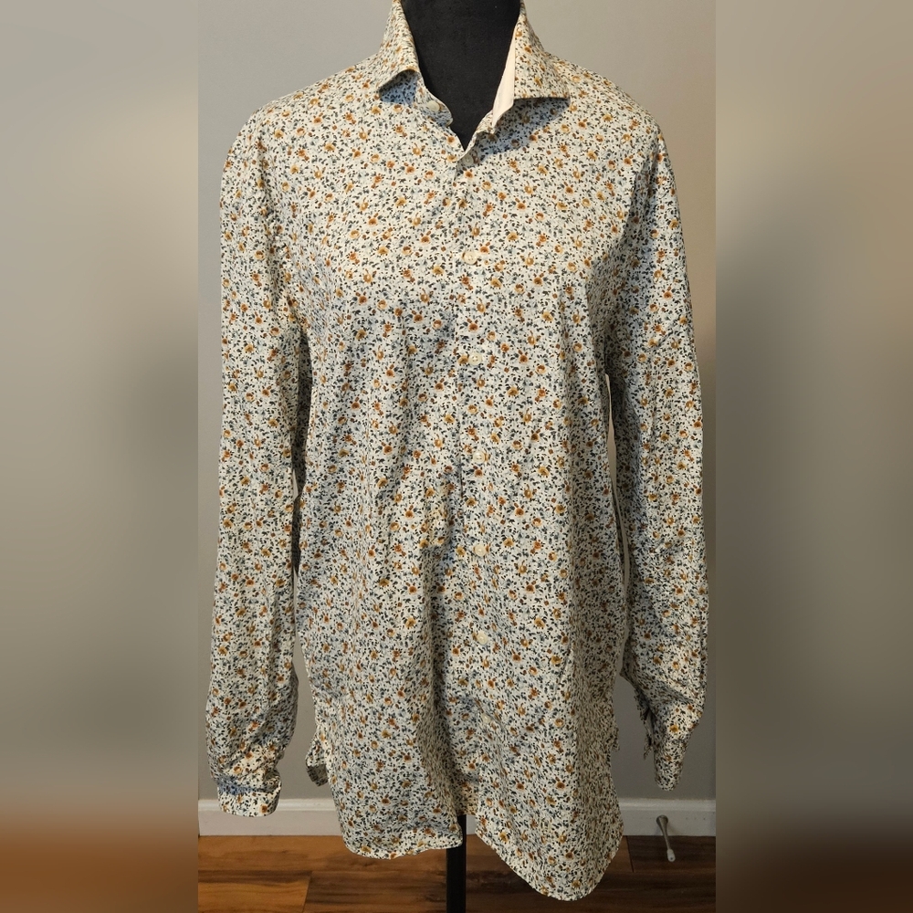 Moods of Norway Mens Floral Classic Fit Button Down Size L